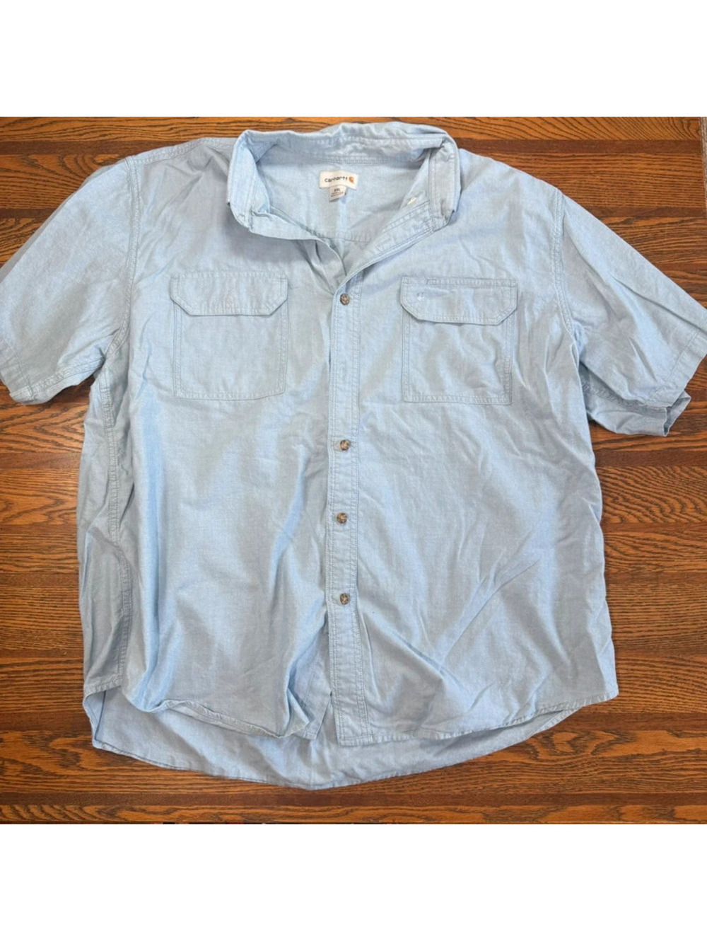 Carhartt Short Sleeve Button Up Shirt 100% Cotton Chest Pockets Size XXL